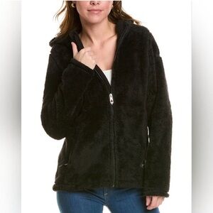 Spyder Women’s Nick Shaggy Fleece Full Zip Jacket-Black-Size Large-NWT